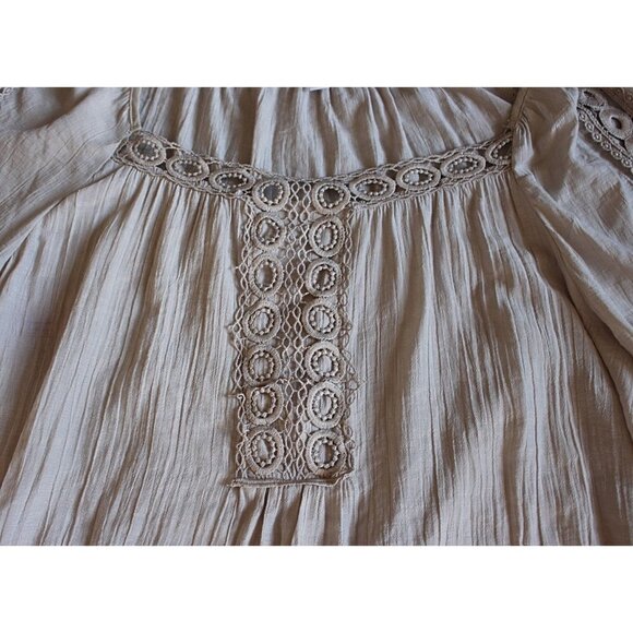 Emily Daniels Embroidereed Peasant Top , Beige, Large - Picture 3 of 9